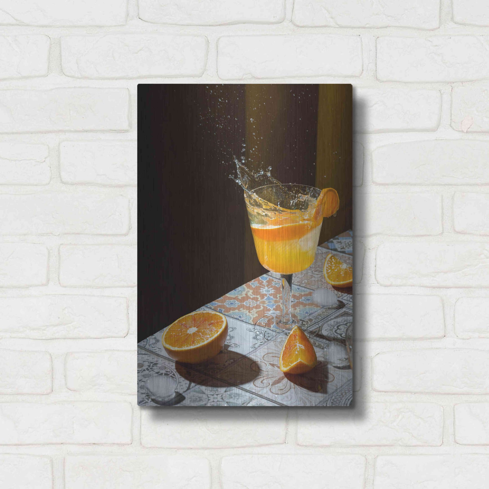 Luxe Metal Art 'Orange Crush' by Epic Portfolio, Metal Wall Art,12x16