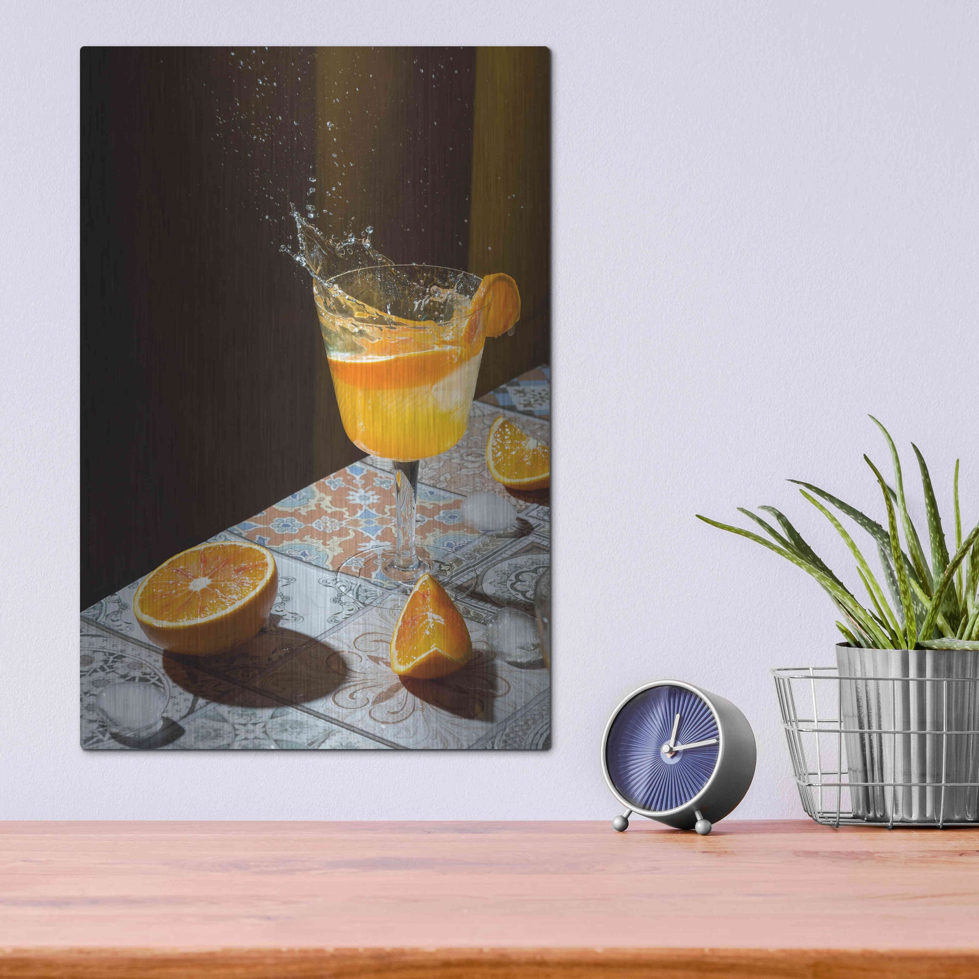 Luxe Metal Art 'Orange Crush' by Epic Portfolio, Metal Wall Art,12x16