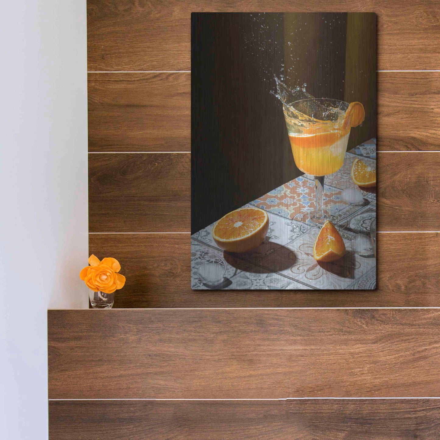 Luxe Metal Art 'Orange Crush' by Epic Portfolio, Metal Wall Art,12x16