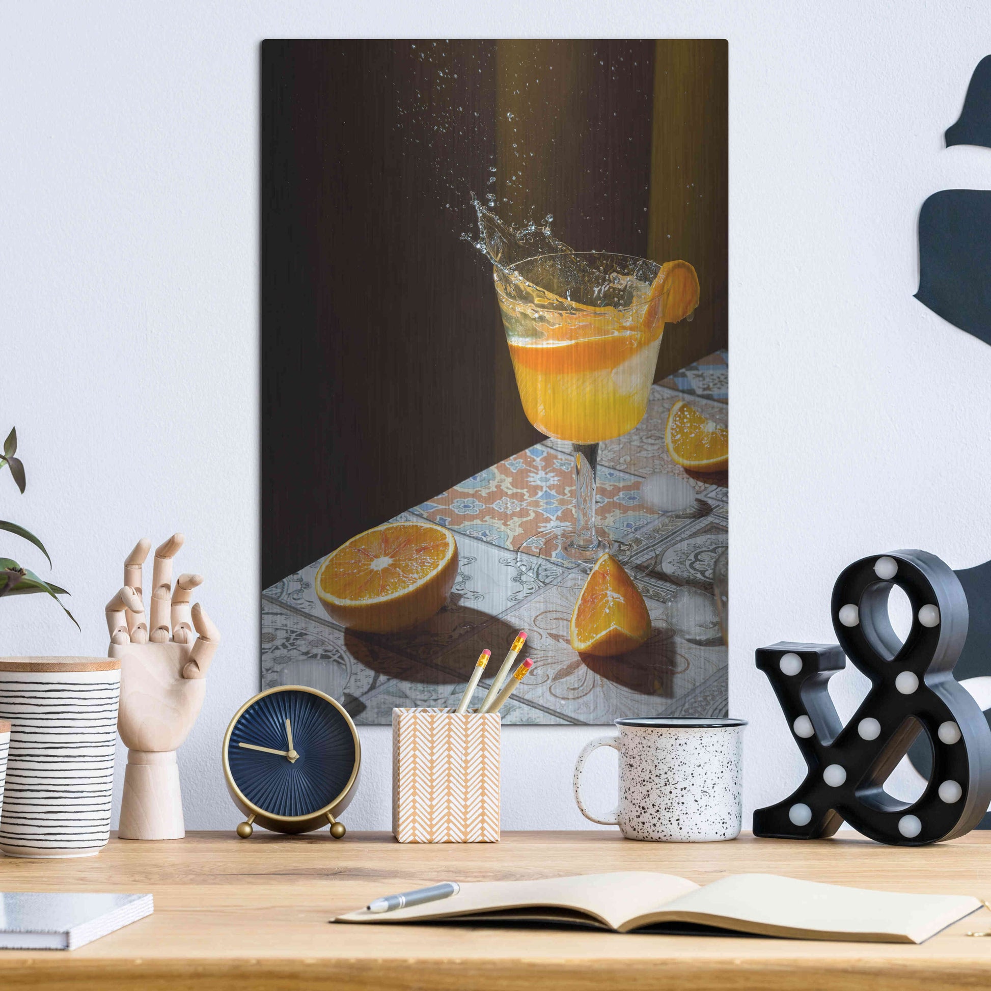 Luxe Metal Art 'Orange Crush' by Epic Portfolio, Metal Wall Art,12x16