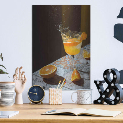 Luxe Metal Art 'Orange Crush' by Epic Portfolio, Metal Wall Art,12x16