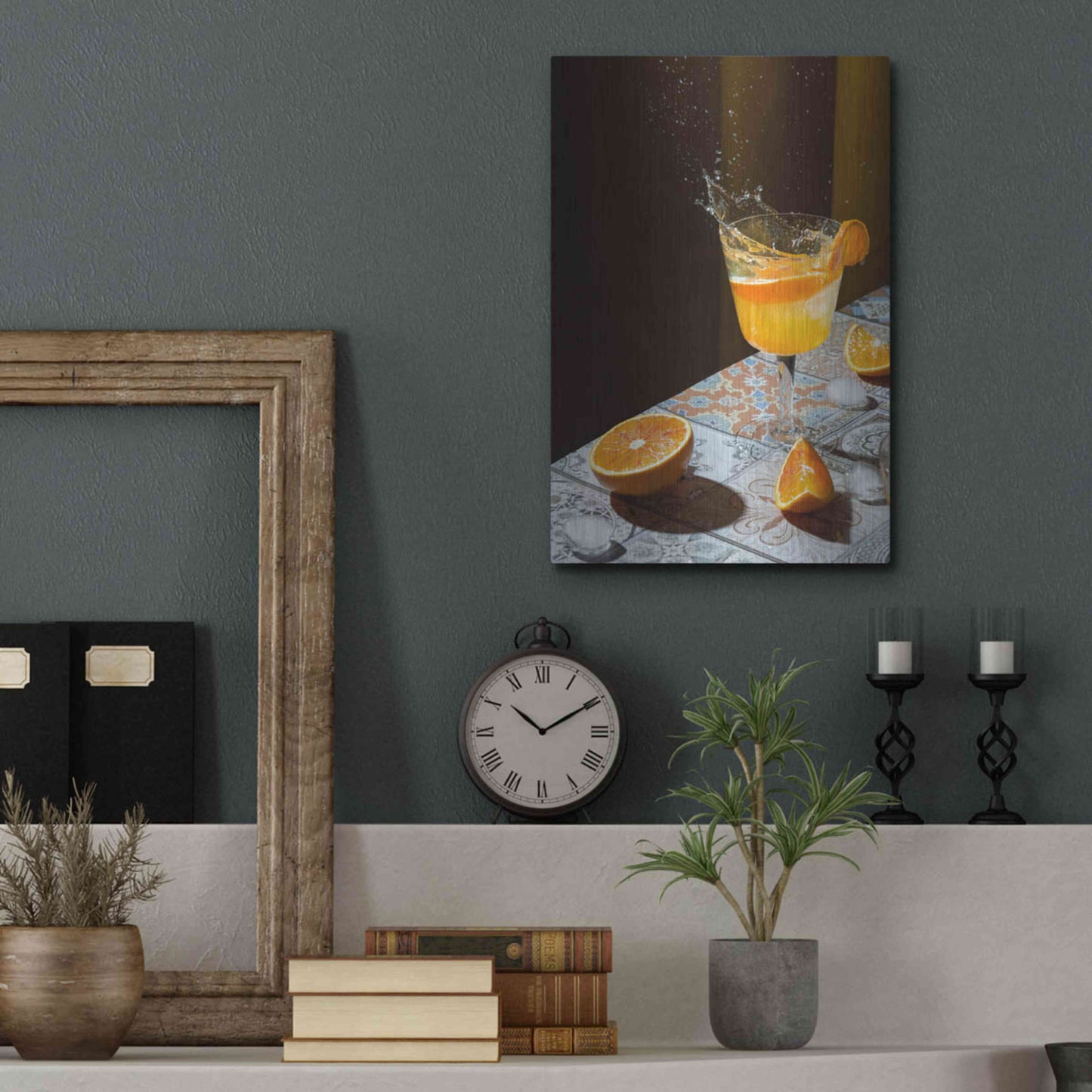 Luxe Metal Art 'Orange Crush' by Epic Portfolio, Metal Wall Art,12x16