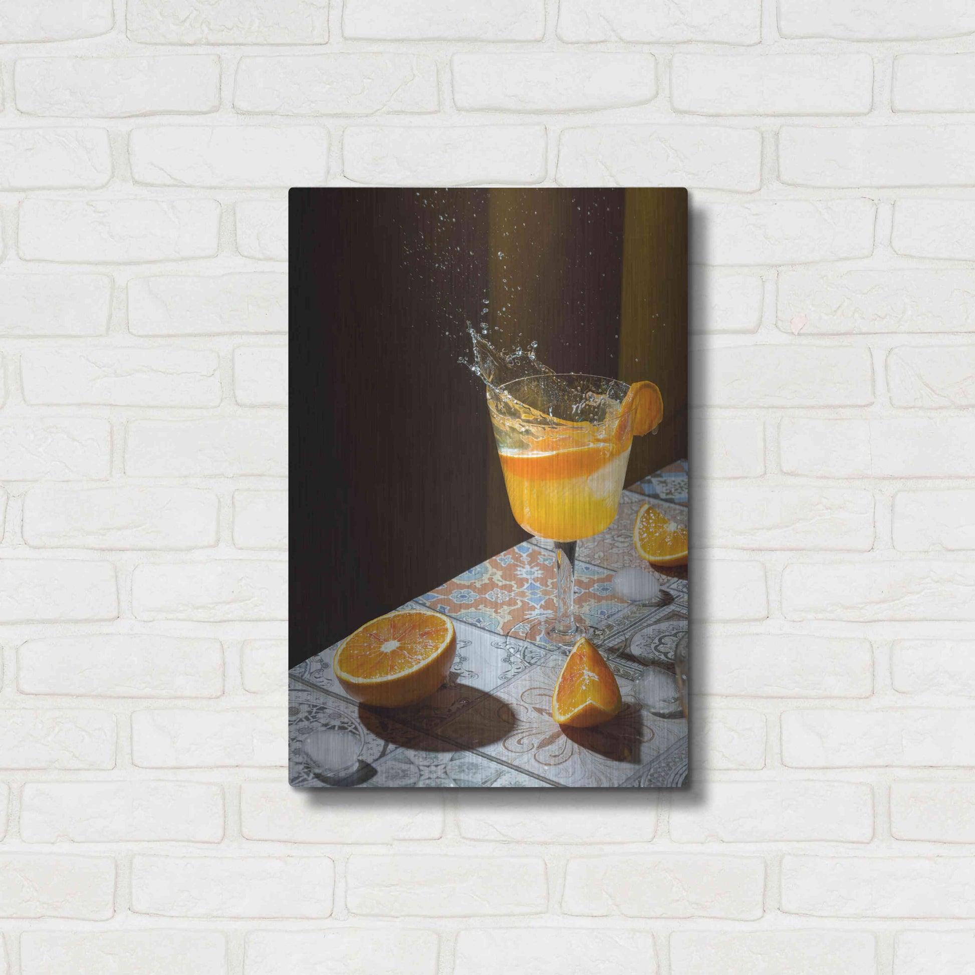 Luxe Metal Art 'Orange Crush' by Epic Portfolio, Metal Wall Art,16x24