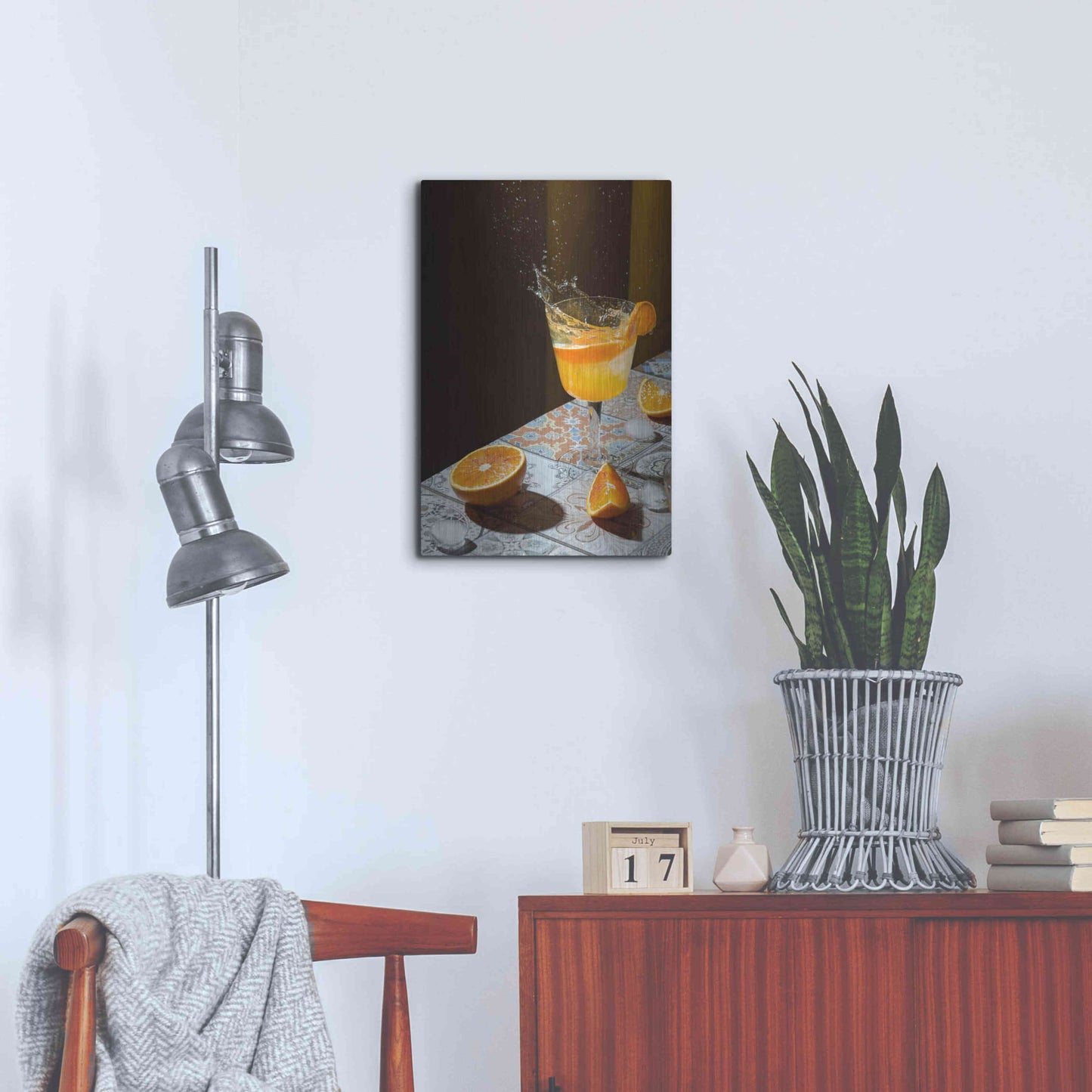 Luxe Metal Art 'Orange Crush' by Epic Portfolio, Metal Wall Art,16x24