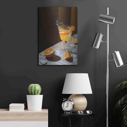 Luxe Metal Art 'Orange Crush' by Epic Portfolio, Metal Wall Art,16x24