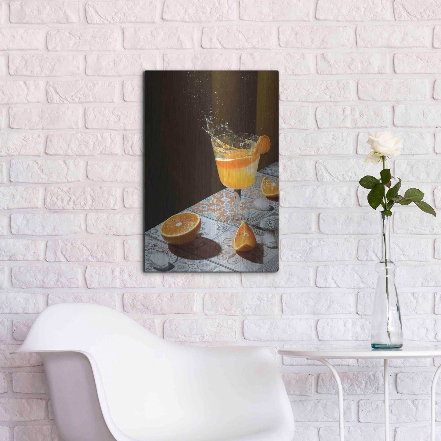 Luxe Metal Art 'Orange Crush' by Epic Portfolio, Metal Wall Art,16x24