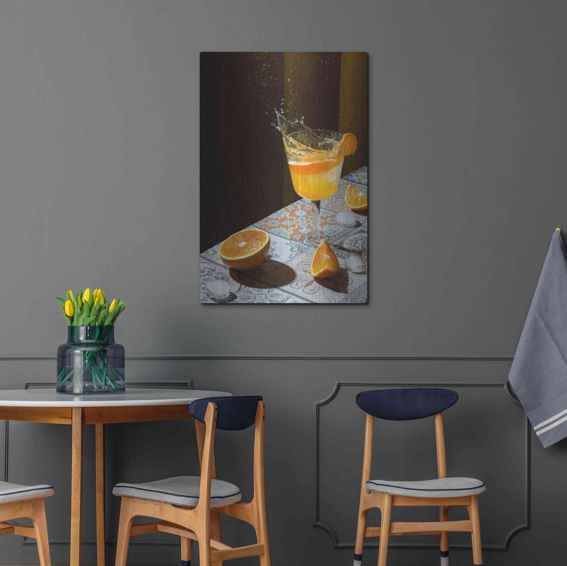 Luxe Metal Art 'Orange Crush' by Epic Portfolio, Metal Wall Art,24x36