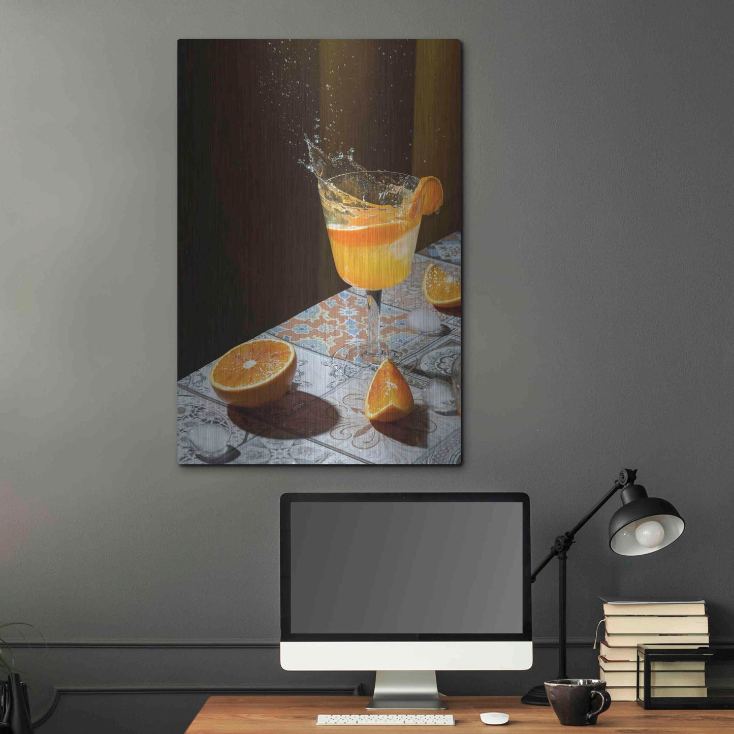 Luxe Metal Art 'Orange Crush' by Epic Portfolio, Metal Wall Art,24x36