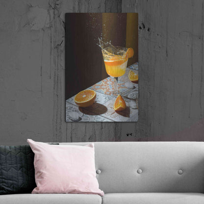 Luxe Metal Art 'Orange Crush' by Epic Portfolio, Metal Wall Art,24x36