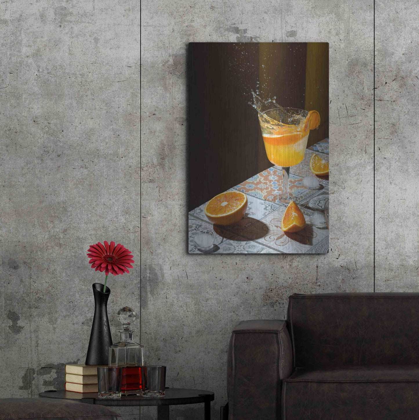 Luxe Metal Art 'Orange Crush' by Epic Portfolio, Metal Wall Art,24x36