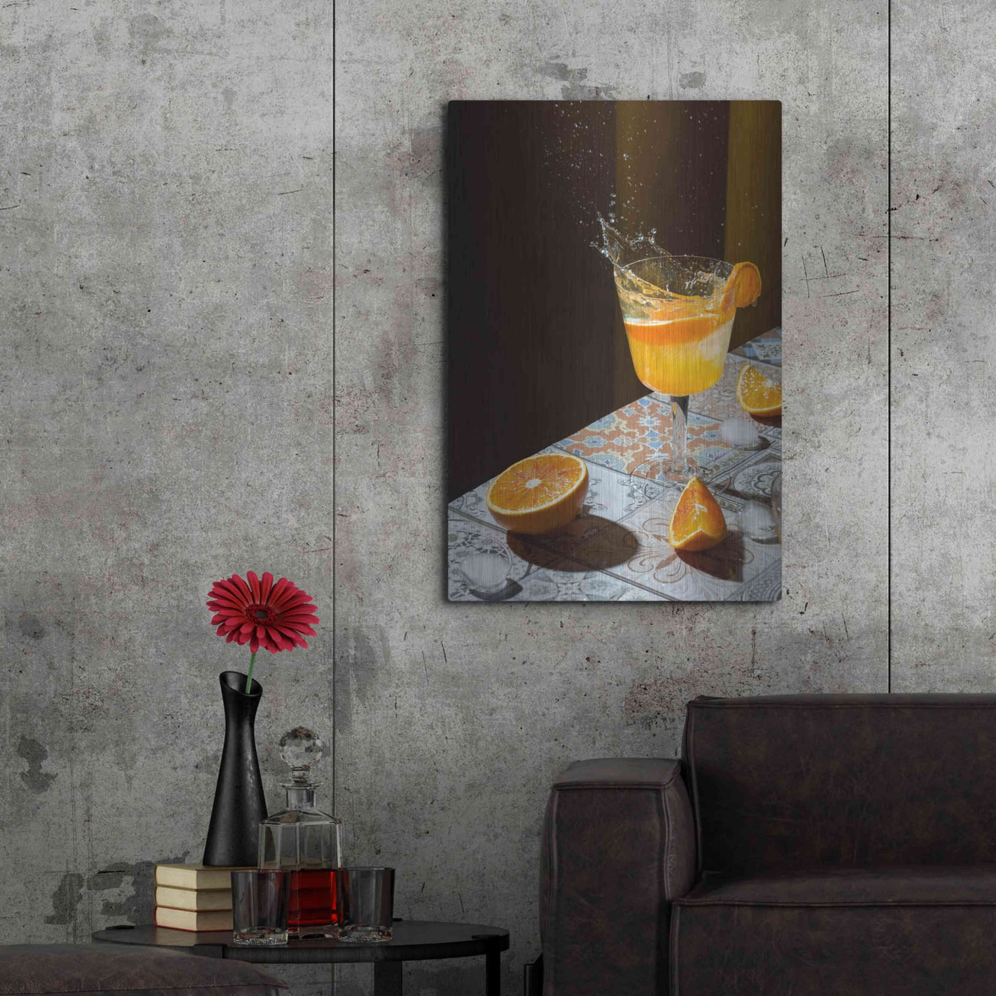 Luxe Metal Art 'Orange Crush' by Epic Portfolio, Metal Wall Art,24x36