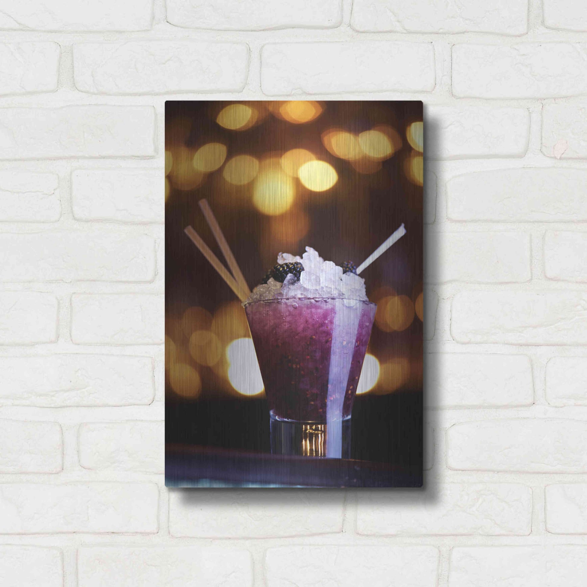 Luxe Metal Art 'Purple Nurple' by Epic Portfolio, Metal Wall Art,12x16