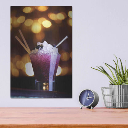 Luxe Metal Art 'Purple Nurple' by Epic Portfolio, Metal Wall Art,12x16