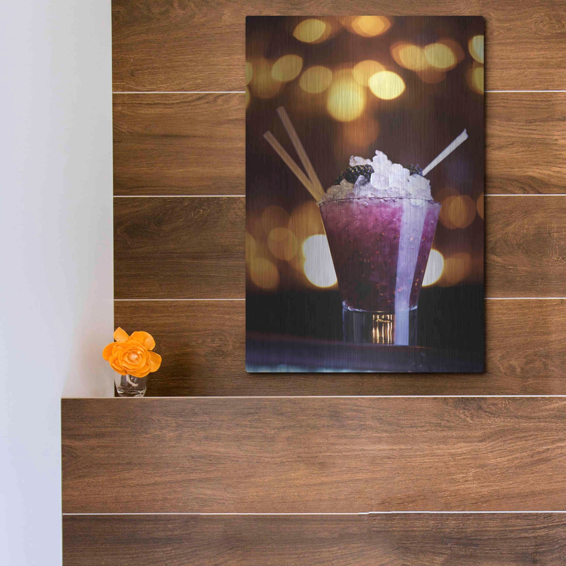 Luxe Metal Art 'Purple Nurple' by Epic Portfolio, Metal Wall Art,12x16