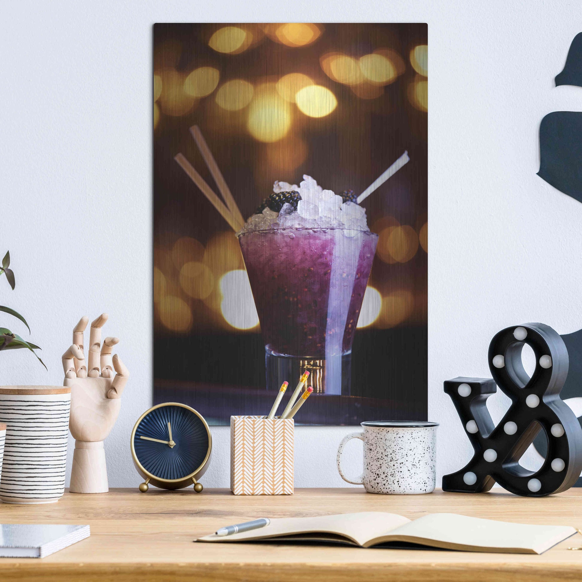 Luxe Metal Art 'Purple Nurple' by Epic Portfolio, Metal Wall Art,12x16