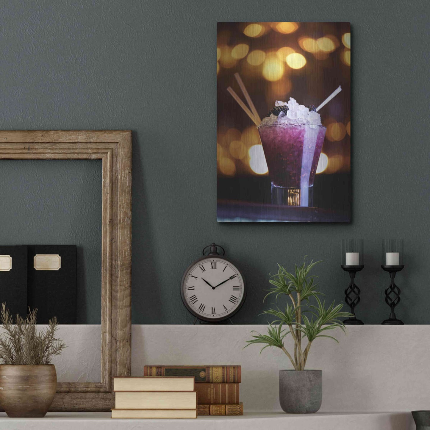 Luxe Metal Art 'Purple Nurple' by Epic Portfolio, Metal Wall Art,12x16