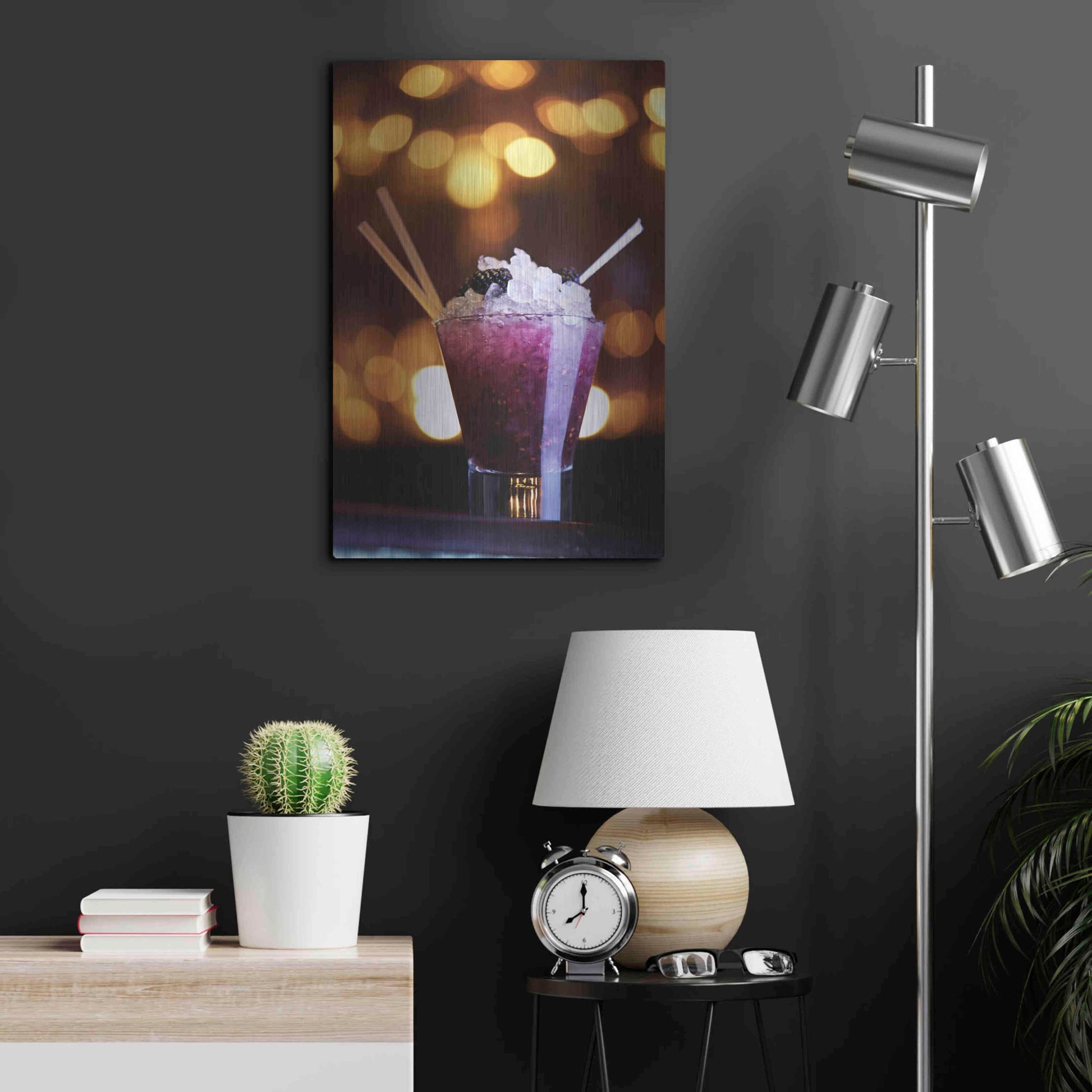 Luxe Metal Art 'Purple Nurple' by Epic Portfolio, Metal Wall Art,16x24