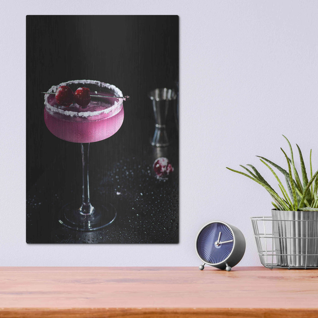 Luxe Metal Art 'Purple Rain' by Epic Portfolio, Metal Wall Art,12x16