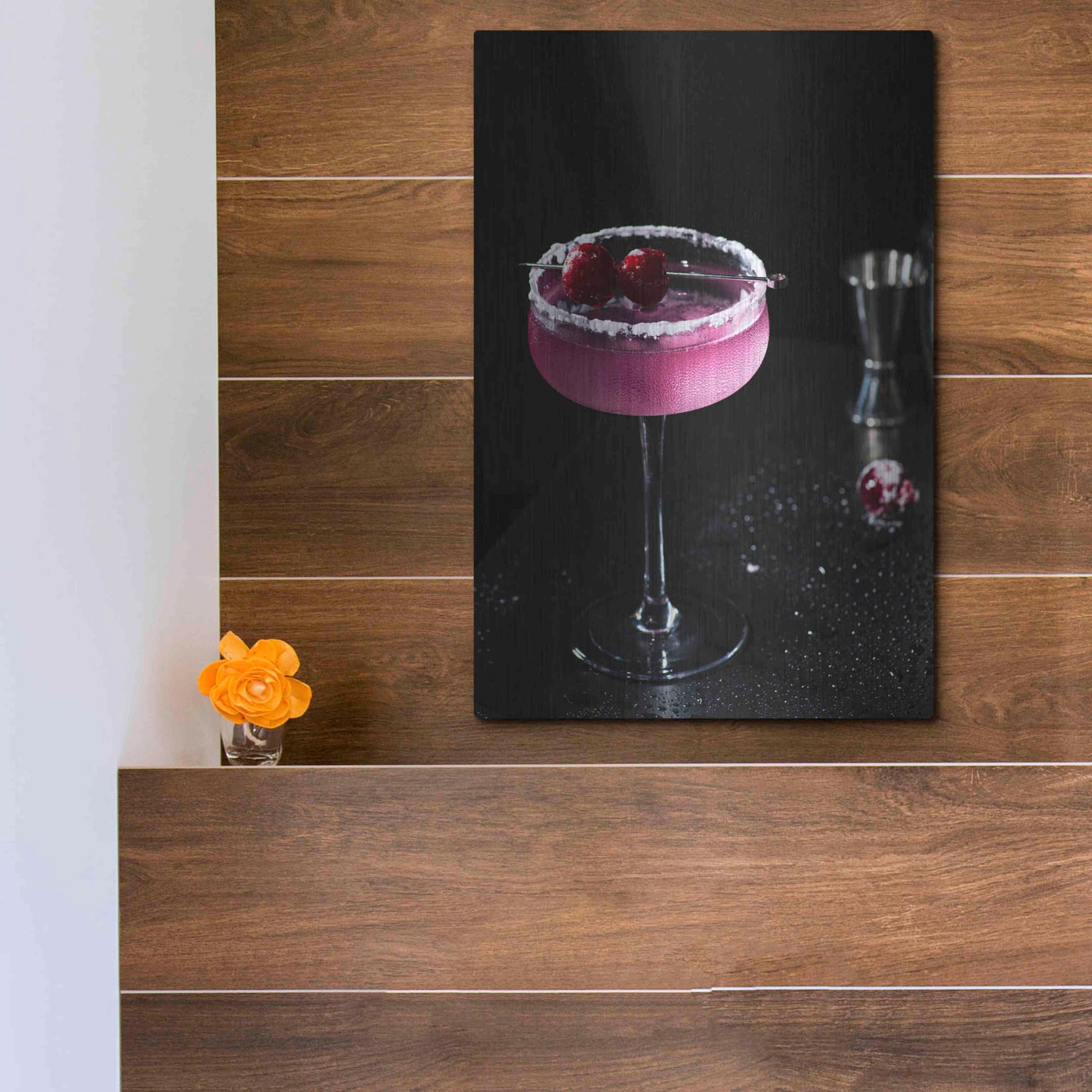 Luxe Metal Art 'Purple Rain' by Epic Portfolio, Metal Wall Art,12x16