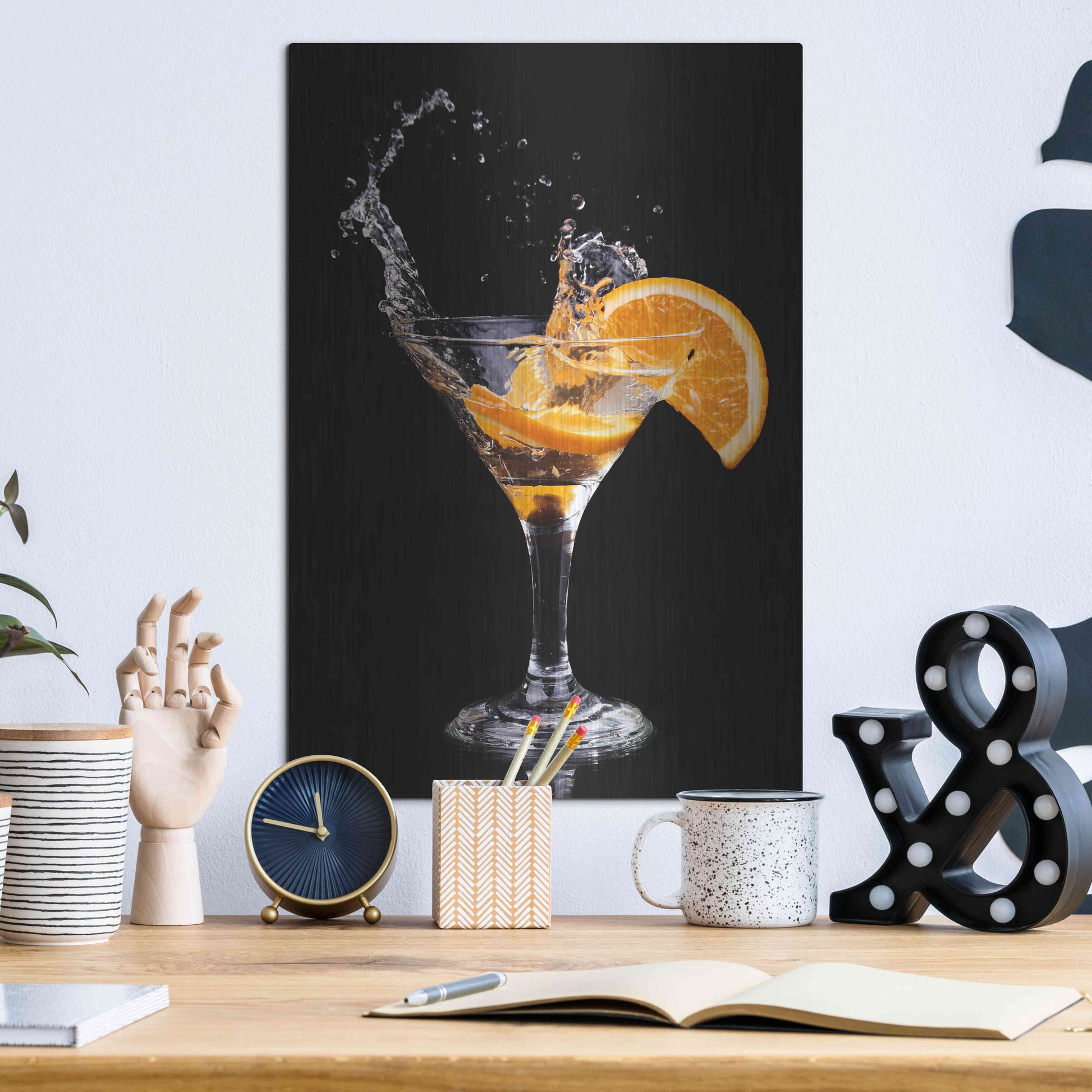 Luxe Metal Art 'Vermouth Spritz' by Epic Portfolio, Metal Wall Art,12x16