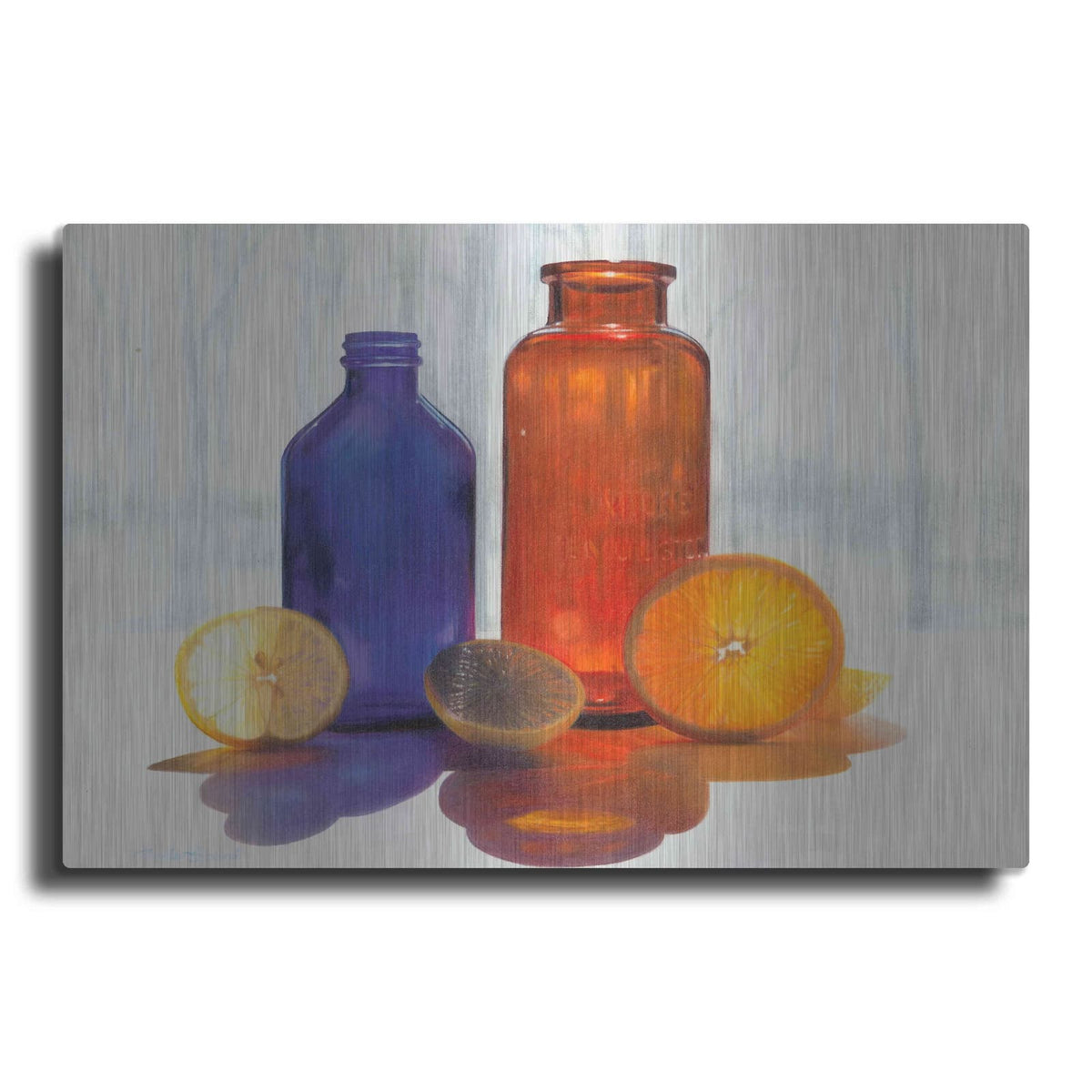 'Bottles and Slices final' by Cecile Baird – Metal Wall Art