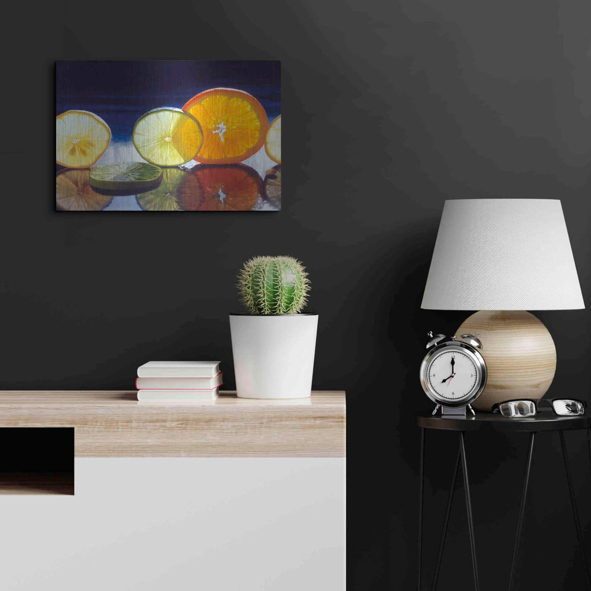 'Juicy Fruit' by Cecile Baird – Metal Wall Art, 24x16 room view