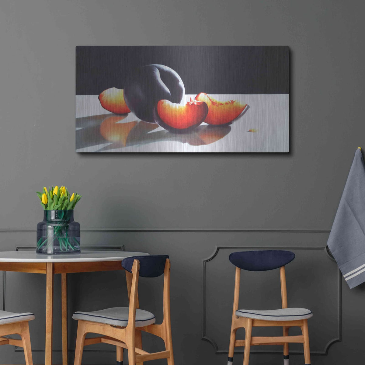 'Plum Perfect' by Cecile Baird – Metal Wall Art, 48x24 room view