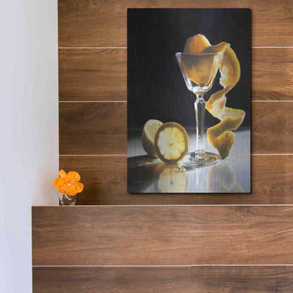 Luxe Metal Art 'Twisted Lemon' by Cecile Baird, Metal Wall Art,12x16