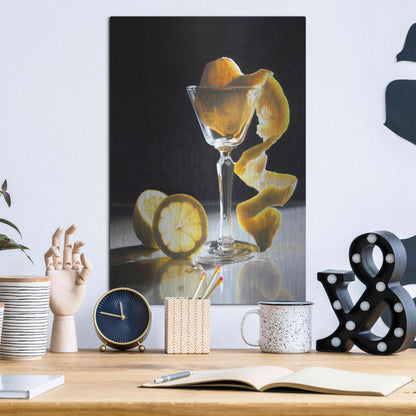 Luxe Metal Art 'Twisted Lemon' by Cecile Baird, Metal Wall Art,12x16