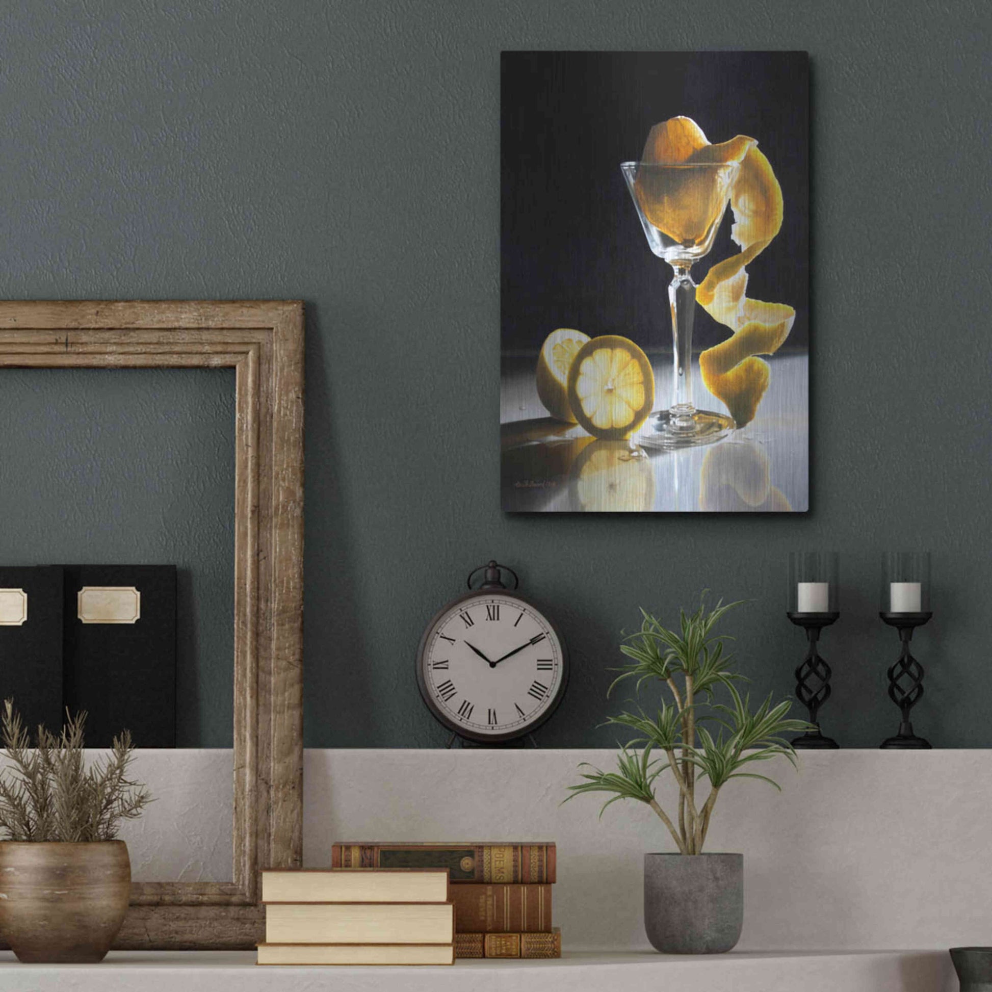 Luxe Metal Art 'Twisted Lemon' by Cecile Baird, Metal Wall Art,12x16