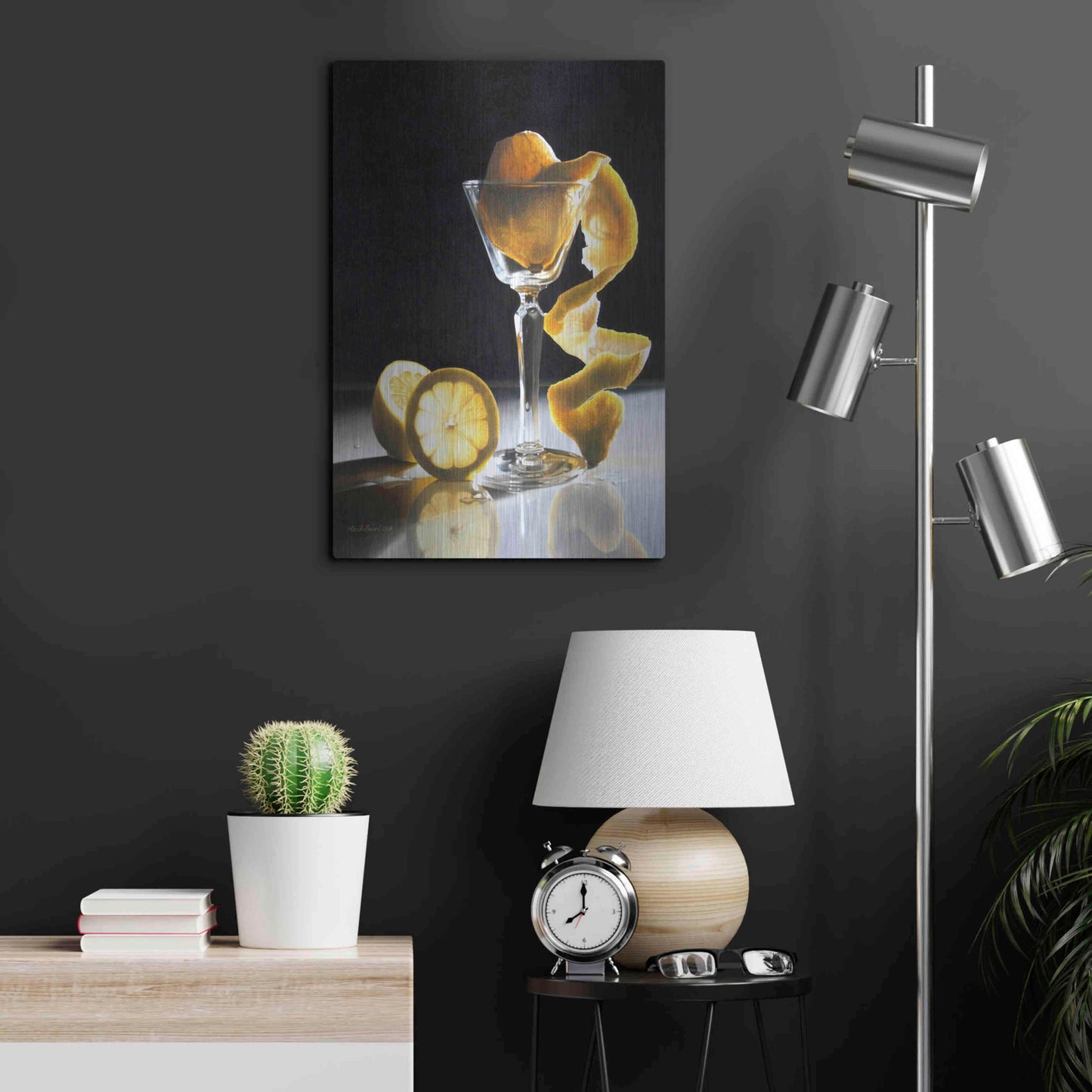 Luxe Metal Art 'Twisted Lemon' by Cecile Baird, Metal Wall Art,16x24