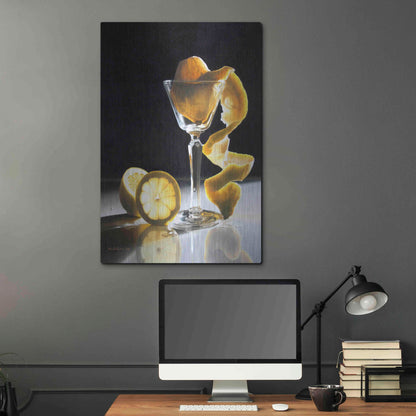 Luxe Metal Art 'Twisted Lemon' by Cecile Baird, Metal Wall Art,24x36