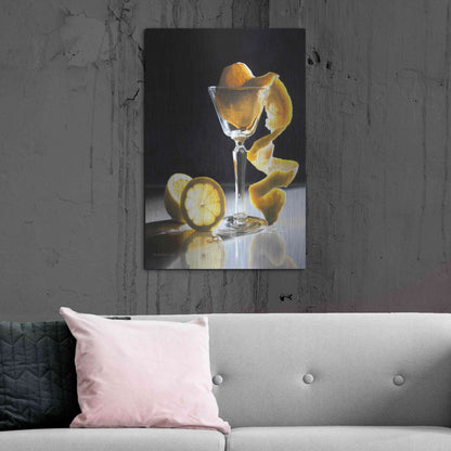 Luxe Metal Art 'Twisted Lemon' by Cecile Baird, Metal Wall Art,24x36