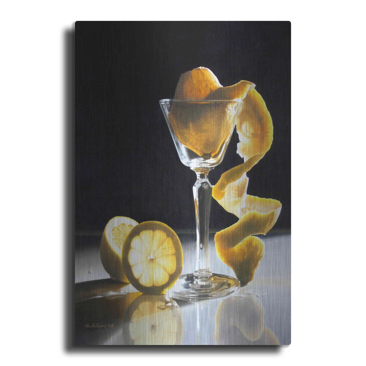 'Twisted Lemon' by Cecile Baird – Metal Wall Art