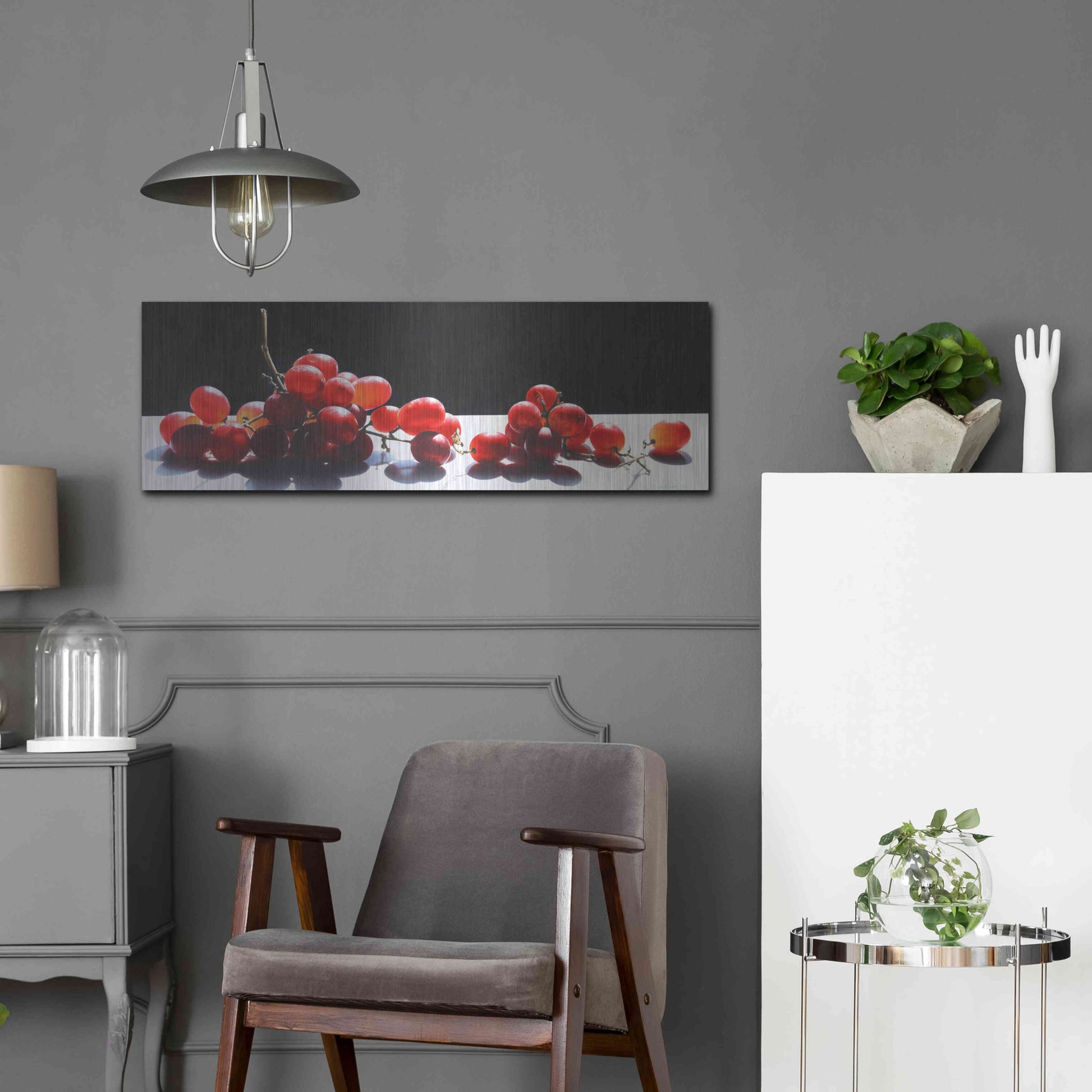 Luxe Metal Art '2008 Best of Show Radiant Red' by Cecile Baird, Metal Wall Art,36x12