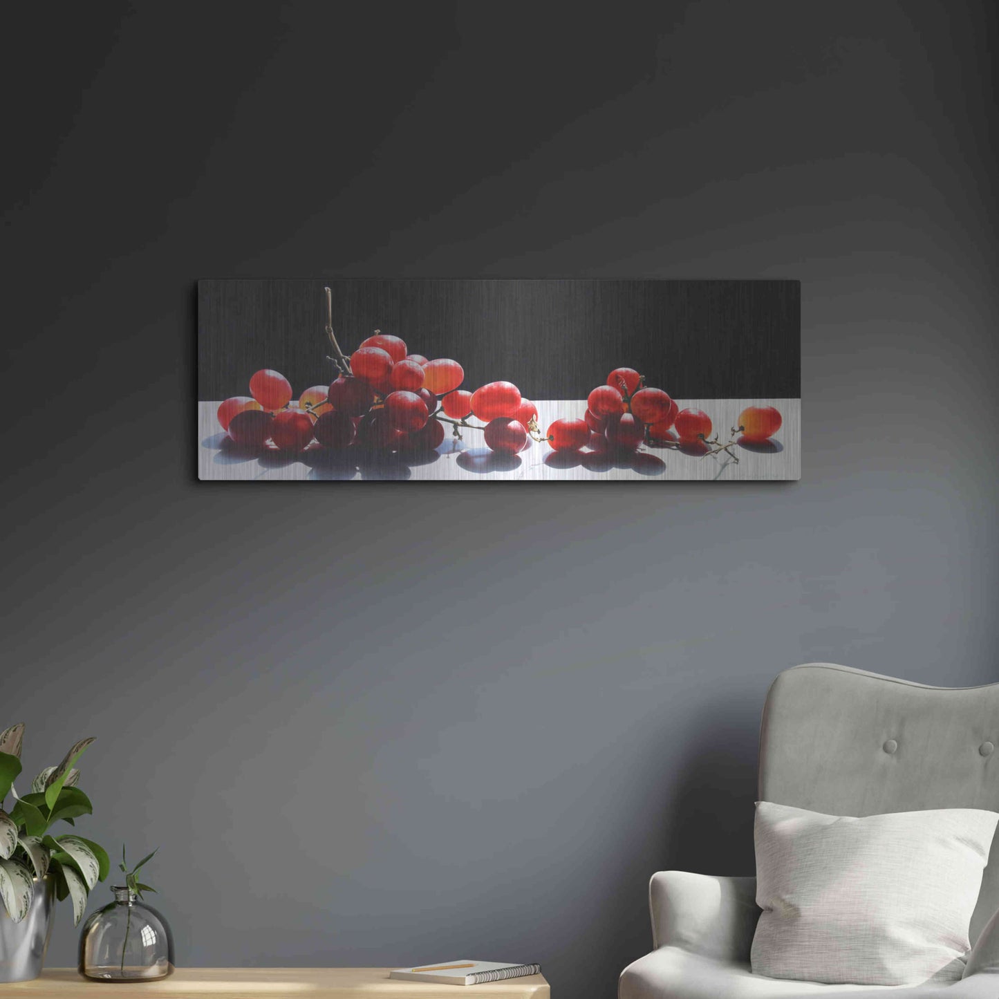 Luxe Metal Art '2008 Best of Show Radiant Red' by Cecile Baird, Metal Wall Art,36x12