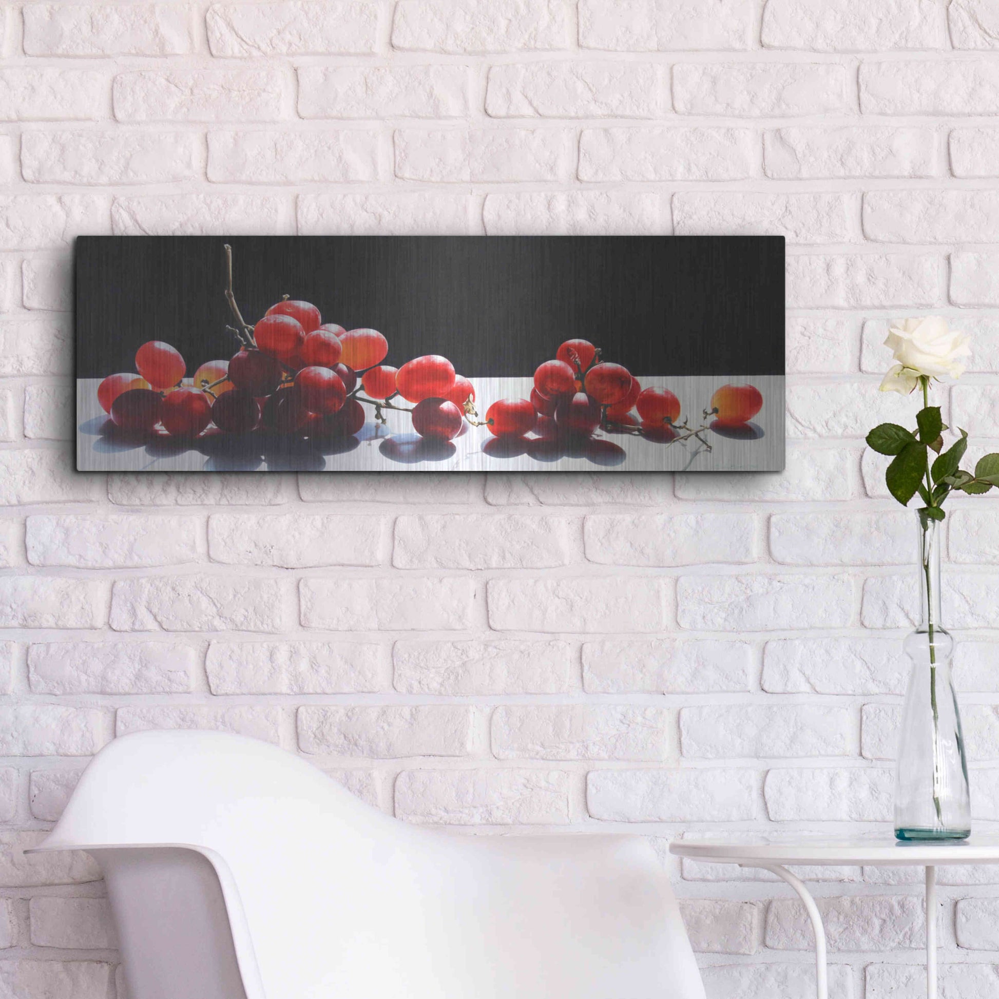 Luxe Metal Art '2008 Best of Show Radiant Red' by Cecile Baird, Metal Wall Art,36x12