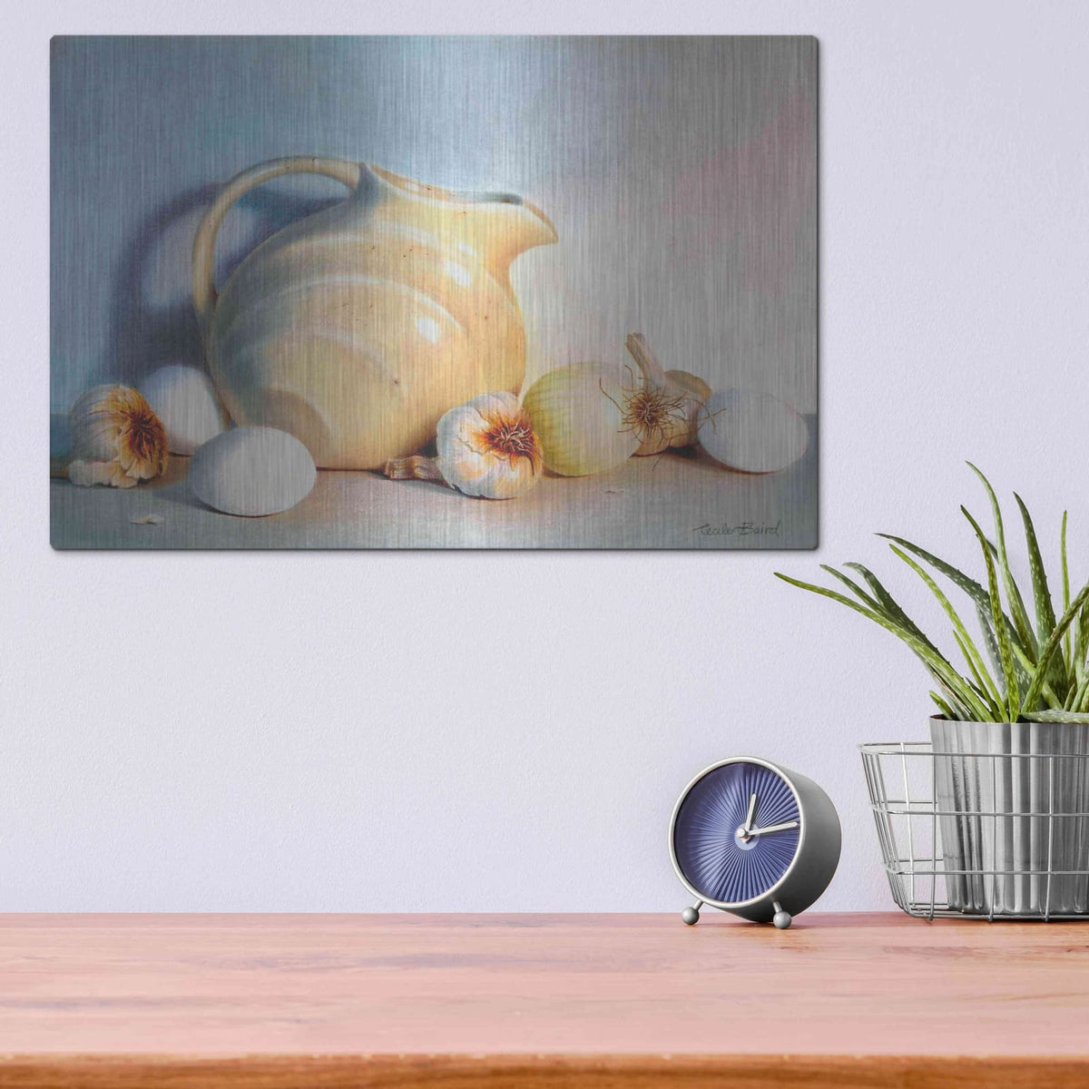 'White Study' by Cecile Baird – Metal Wall Art, 16x12 room view