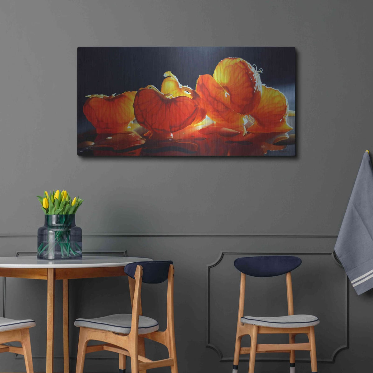 'Mandarin Orange' by Cecile Baird – Metal Wall Art, 48x24 room view