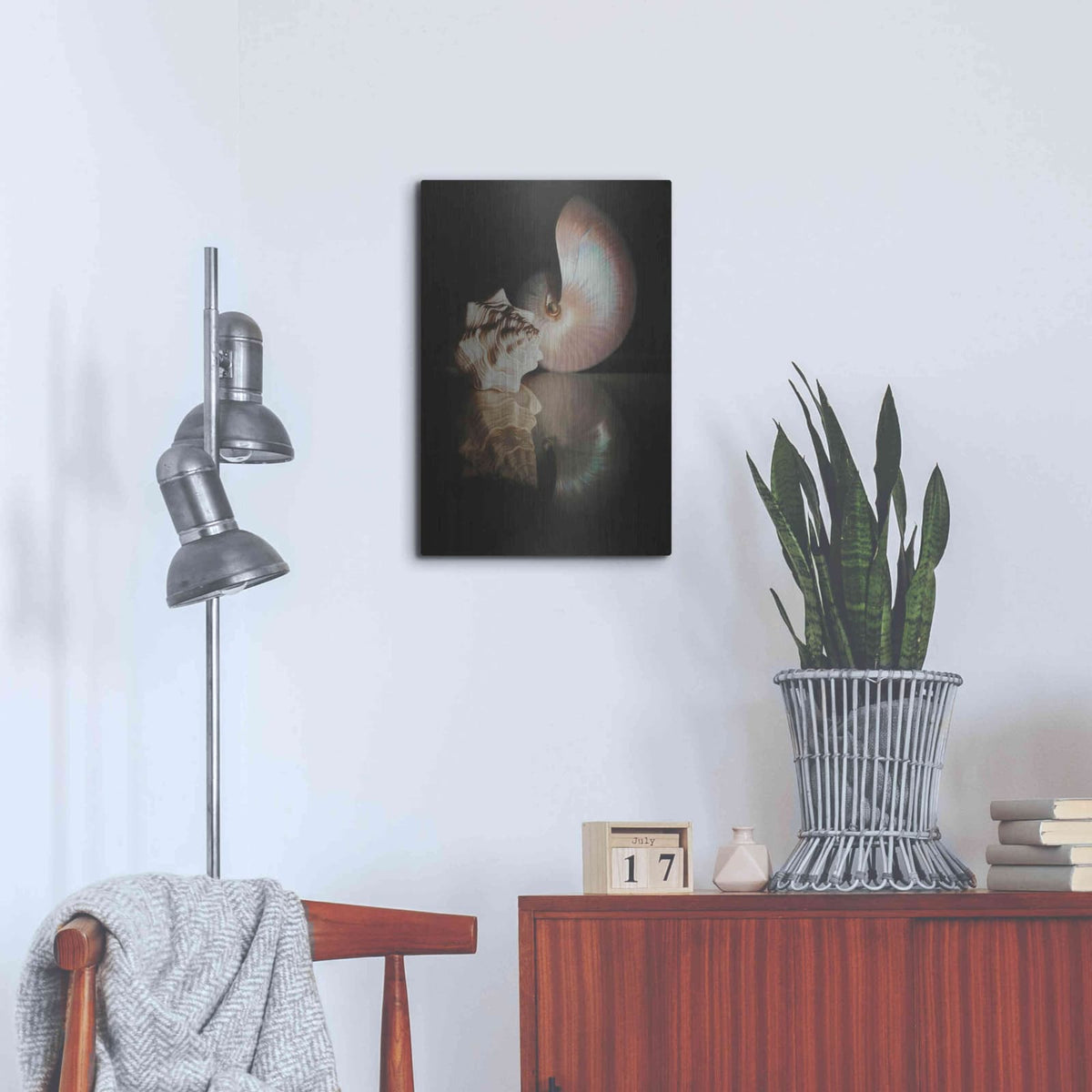 'Pearl Nautilus' by Cecile Baird – Metal Wall Art, 16x24 room view