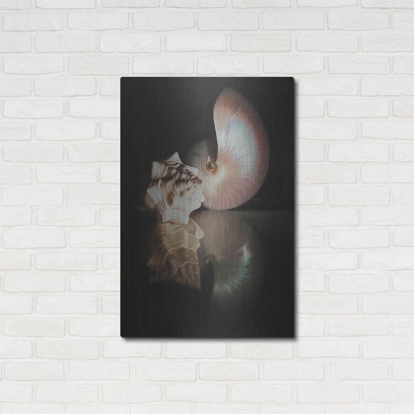 Luxe Metal Art 'Pearl Nautilus' by Cecile Baird, Metal Wall Art,24x36