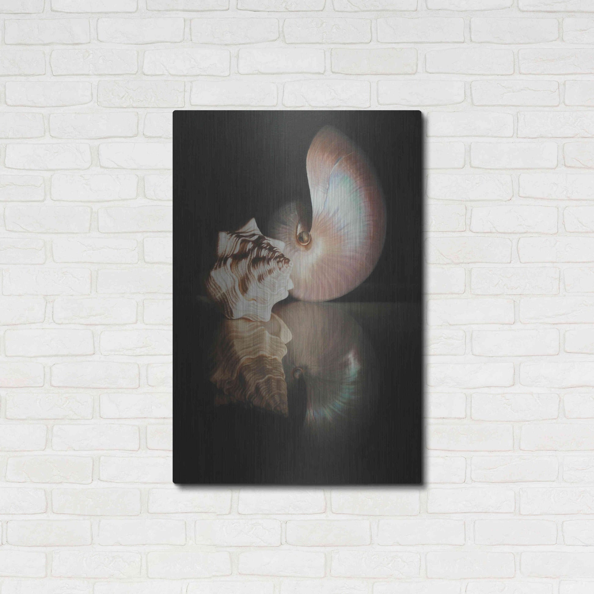 Luxe Metal Art 'Pearl Nautilus' by Cecile Baird, Metal Wall Art,24x36