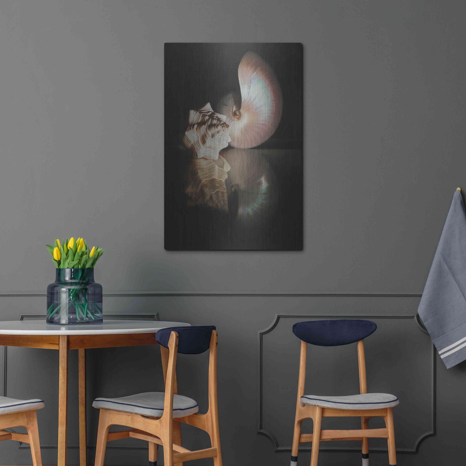 Luxe Metal Art 'Pearl Nautilus' by Cecile Baird, Metal Wall Art,24x36