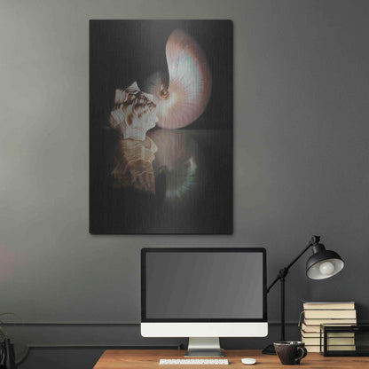 Luxe Metal Art 'Pearl Nautilus' by Cecile Baird, Metal Wall Art,24x36