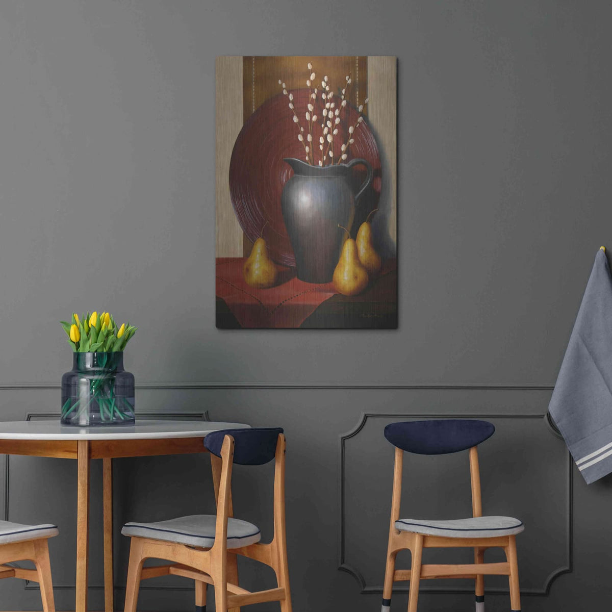 'Still Life with Black Vase' by Cecile Baird – Metal Wall Art, 24x36 room view