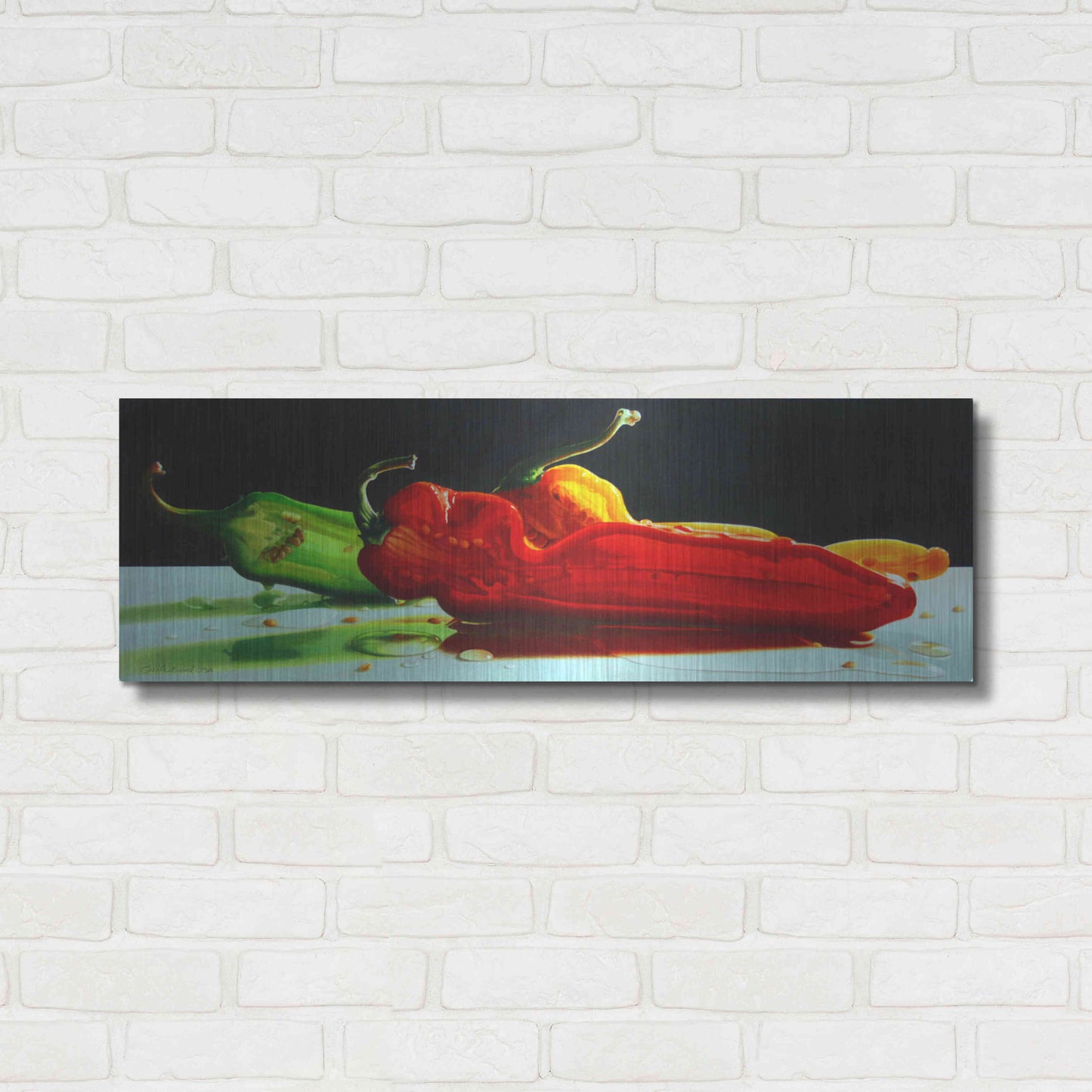 Luxe Metal Art 'Too Hot to Handle' by Cecile Baird, Metal Wall Art,36x12