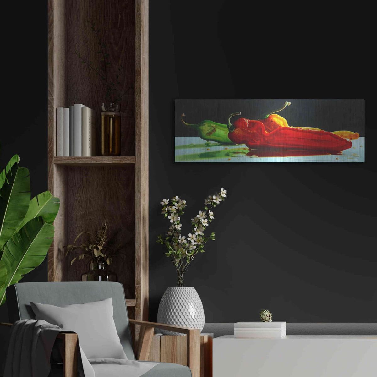 'Too Hot to Handle' by Cecile Baird – Metal Wall Art, 36x12 room view
