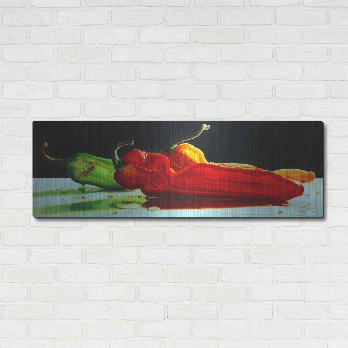 Luxe Metal Art 'Too Hot to Handle' by Cecile Baird, Metal Wall Art,48x16