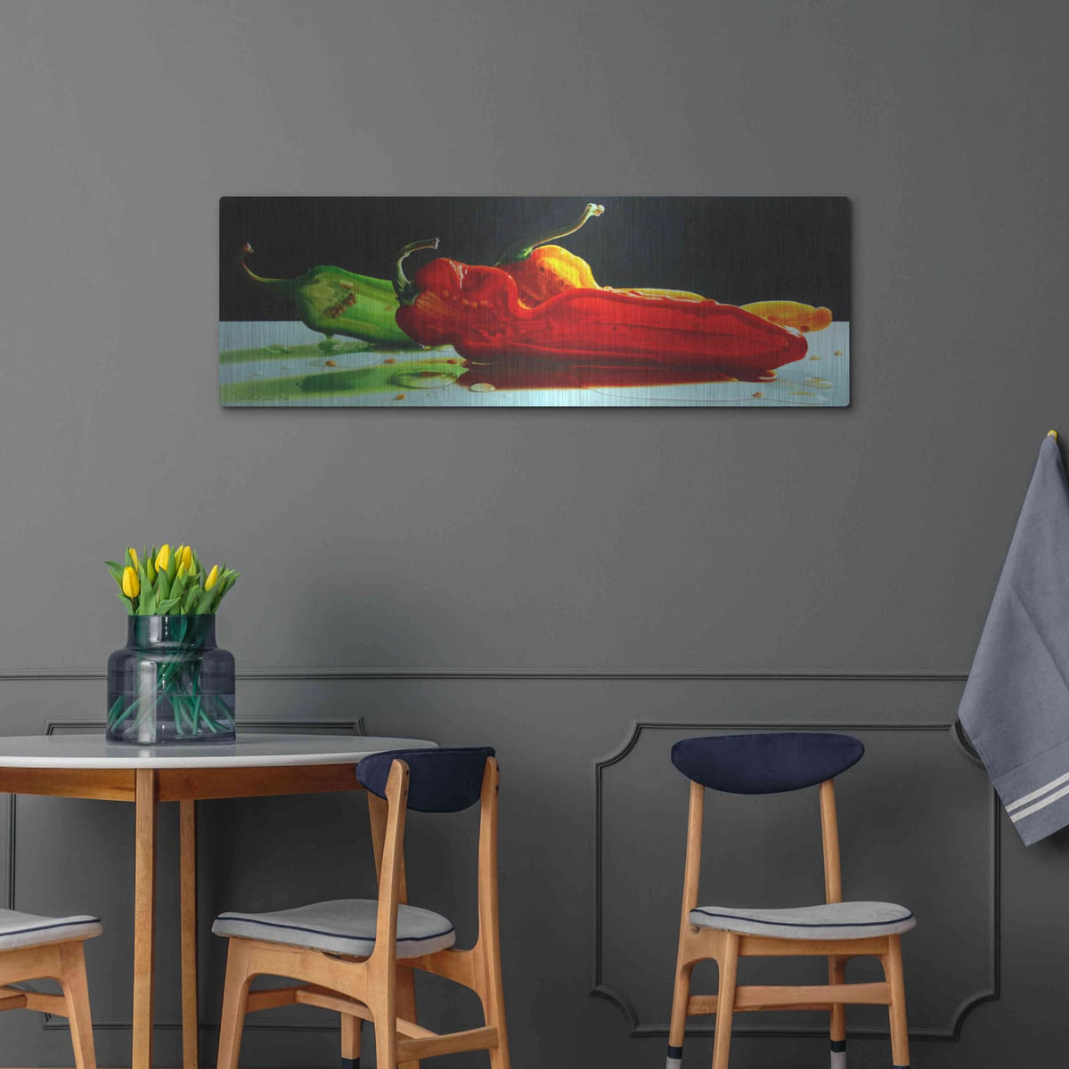 'Too Hot to Handle' by Cecile Baird – Metal Wall Art, 48x16 room view