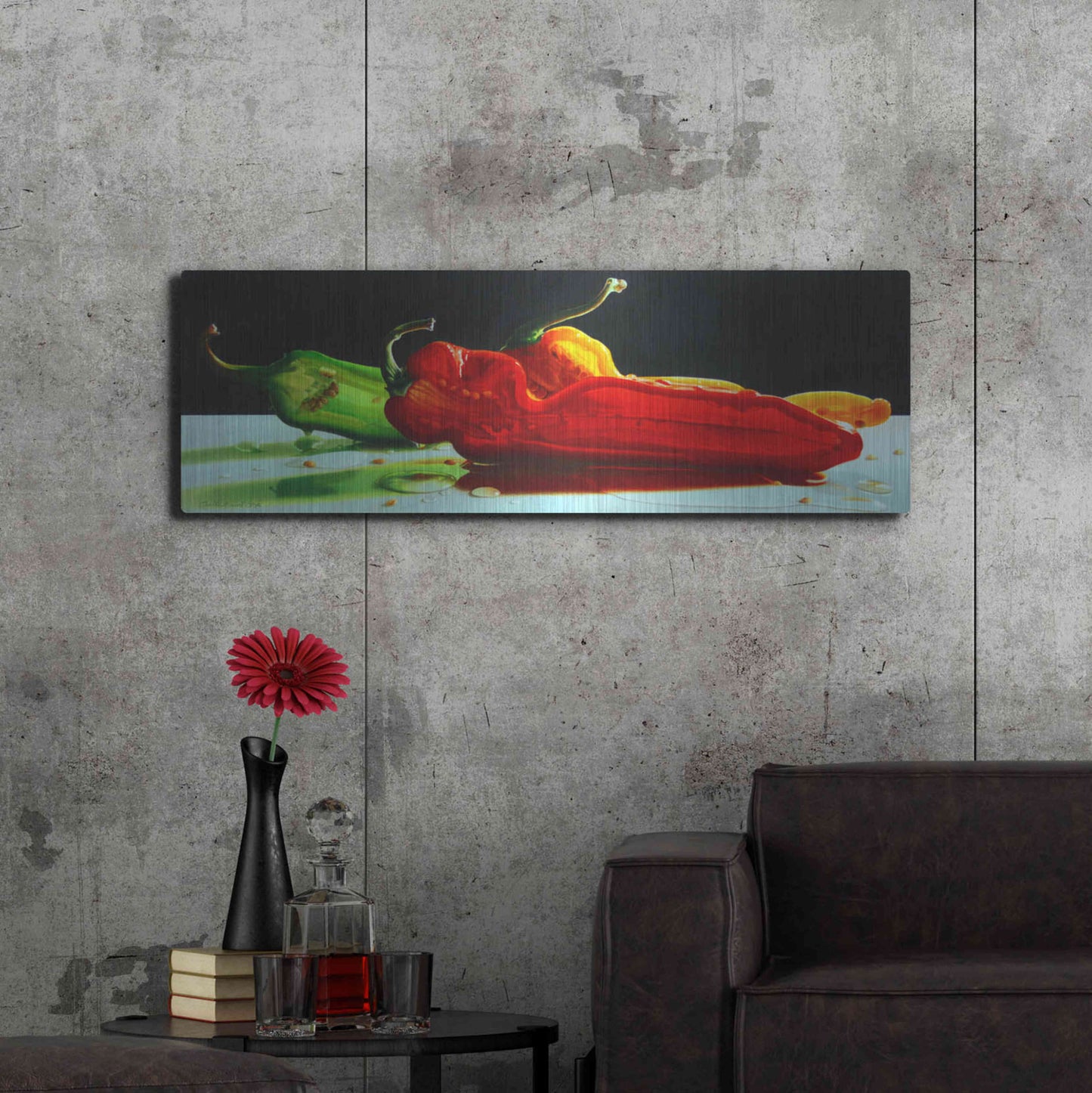 Luxe Metal Art 'Too Hot to Handle' by Cecile Baird, Metal Wall Art,48x16